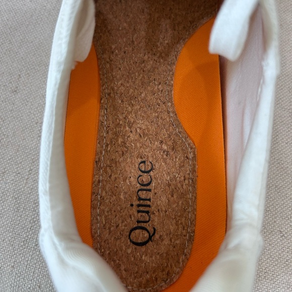 Quince Organic Cotton Canvas White Sneaker Bamboo Insoles Women’s Size 7 NWOT - Picture 4 of 6